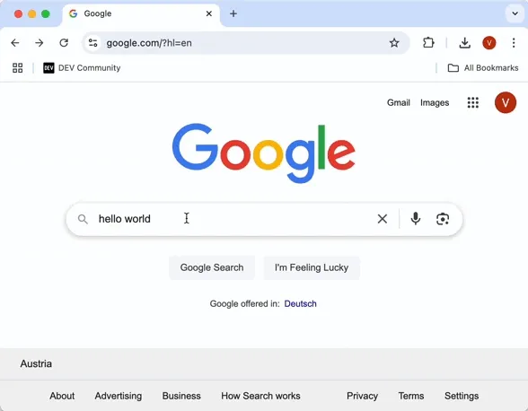 Opening bookmark in a new tab
