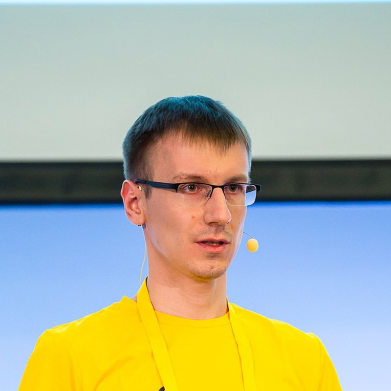 Vitaliy Potapov speaking at a conference
