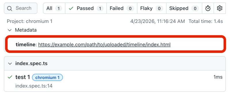 Timeline in HTML reporter